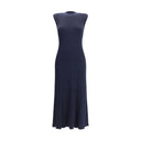Ribbed Cashmere Silk Sleeveless Long Dress