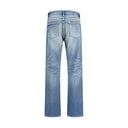 Jeans blu in cotone a gamba dritta
