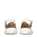 White Leather Ballet Flats