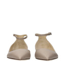 Graue Leder-Ballerinas