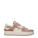 Pink Leather Low Top Sneakers