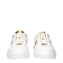 White Leather Low Top Sneakers