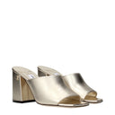 Gold Leather Platform Sandals