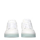 White Leather Low Top Sneakers