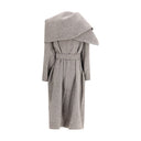 Cappotto di lana marrone in pile