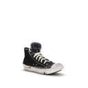 Schwarze Gummi High-Top-Sneaker