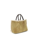 Borsa a spalla in pelle beige