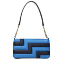 Blue Leather Shoulder Bag