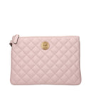 Pink Leather Clutch Bag