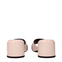 Pink Leather Platform Sandals