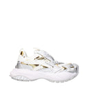 Weiße Stoff Chunky Sneakers