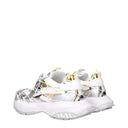 Weiße Stoff Chunky Sneakers