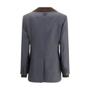 Blazer de lana gris de forro polar
