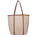 Beige Stoff Schultertasche