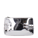 Gray Leather Clutch Bag