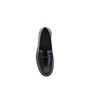 Schwarze Slipper aus Leder zum Hineinschlüpfen