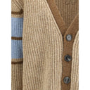 Beige Wollstrickjacke