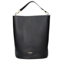 Schwarze Lederhandtasche