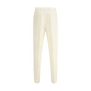 Pantaloni casual in cotone crema