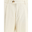 Pantaloni casual in cotone crema