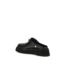 Black Leather Mules