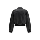 Black Lamb Leather Sweatshirt