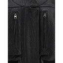 Black Lamb Leather Sweatshirt