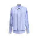 Chemise à motif en coton bleu clair