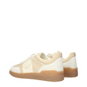 Beige Fabric Low Top Sneakers