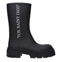 Black Cotton Ankle Boots
