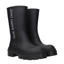 Black Cotton Ankle Boots