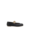 Black Calf Leather Bos Taurus Ballet Flats