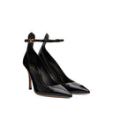 Black Leather High Heel Pumps