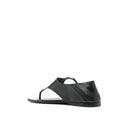 Black Calfskin Strap-On Sandals