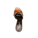 Brown Calfskin Platform Sandals