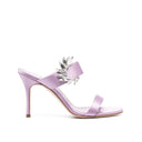 Purple Silk Stiletto Heel Sandals