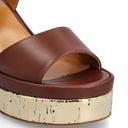 Brown Calfskin Platform Sandals