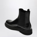 Bota de cano curto preta de couro Dolce & Gabbana Dolce&Gabbana