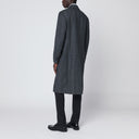 Lardini Grey herringbone double-breasted coat