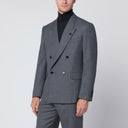 Chaqueta gris de lana cruzada de Lardini