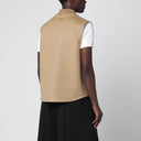 Lardini Beige Woll-Reißverschlussweste