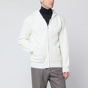 Lardini Weißer Woll- und Kaschmir-Kapuzencardigan