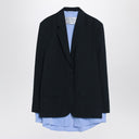 Acne Studios Navy blue single-breasted jacket with shirt detail