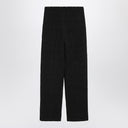 Pantalones rectos de bouclé negros LouLou De Saison