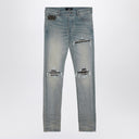 Jeans de leopardo AMIRI MX1 índigo antiguo