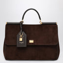 Dolce & Gabbana Dolce&Gabbana Ebony brown suede large bag My Sicily