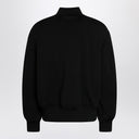 Givenchy Black leather bomber jacket with wool sleeves