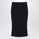 Saia midi preta Givenchy com pregas na parte de trás