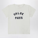 Chloé White cotton T-shirt with embroidered logo