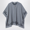 Chaqueta estilo capa gris de Chloé con logotipo